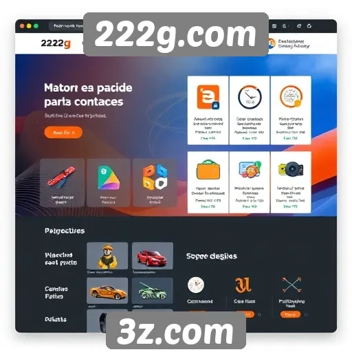 Interface do usuário no 222g.com é intuitiva e moderna